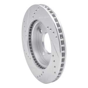 Nissan TIIDA Brake Rotor (1) - Front Right - R1 Concepts - Drilled & Slotted - Silver - `07-`17